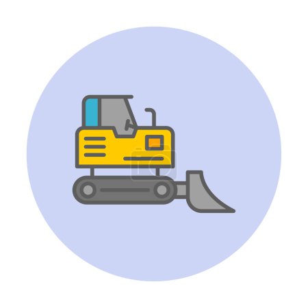 Téléchargez les photos : Bulldozer icon vector logo illustration - en image libre de droit