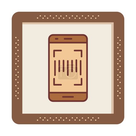 Téléchargez les illustrations : Smartphone moderne avec icône Scanner illustration graphique - en licence libre de droit