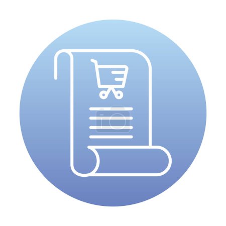 Illustration for Shopping List icon with shopping cart, vector illustration - Royalty Free Image
