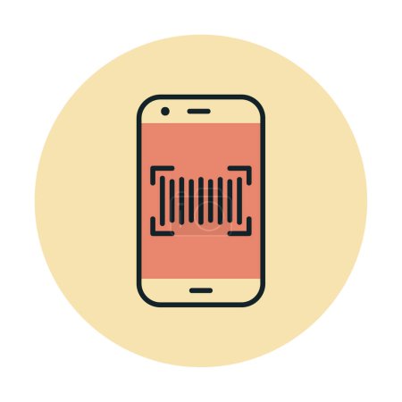 Téléchargez les illustrations : Illustration vectorielle d'icône de balayage de téléphone - en licence libre de droit