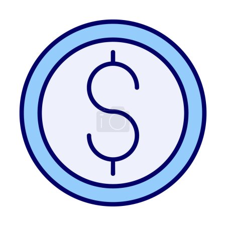 Téléchargez les illustrations : Dollar coin icon, vector illustration - en licence libre de droit