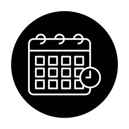 calendar with clock,  Dead Line concept web icon simple illustration 