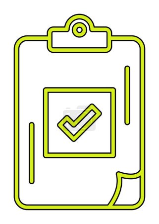 Ilustración de Lista de tareas con icono de marca de verificación, ilustrador de vectores - Imagen libre de derechos