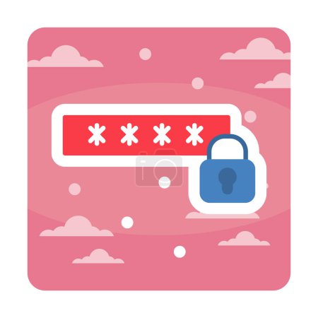 Illustration for Password web icon, vector illustration - Royalty Free Image