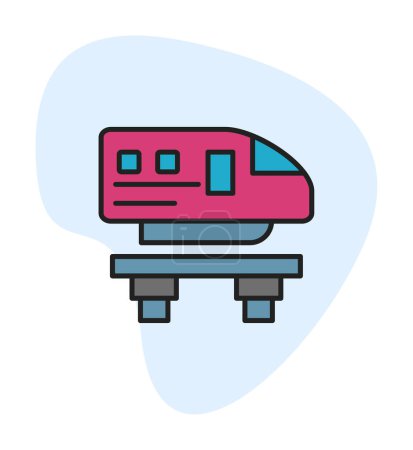 Ilustración de Monorriel icono creativo. Recogida de iconos de transporte. Señal de monorraíl aislado - Imagen libre de derechos