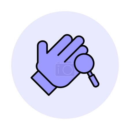 Ilustración de Mano con un icono de lupa. Concepto de higiene. ilustración vectorial - Imagen libre de derechos