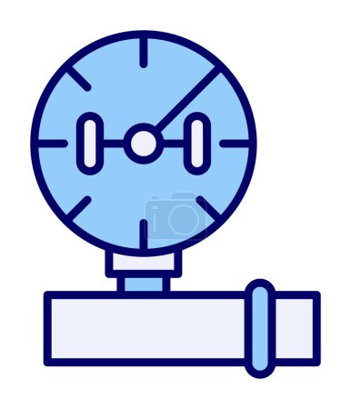 Ilustración de Medir icono manómetro vector plano. Presión del gas. - Imagen libre de derechos