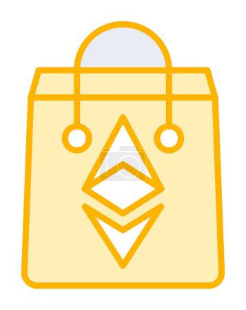 Ethereum Bag icono web, ilustración vectorial 