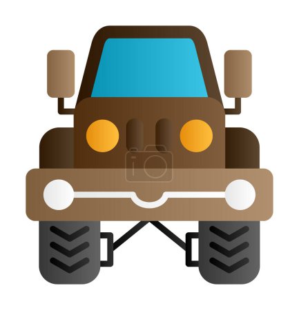 Foto de Vista frontal del icono del jeep, ilustración vectorial - Imagen libre de derechos