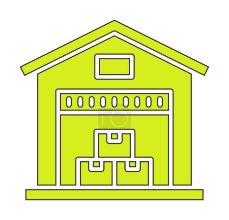 Téléchargez les illustrations : Illustration simple de l'icône vectorielle d'entrepôt pour le web - en licence libre de droit