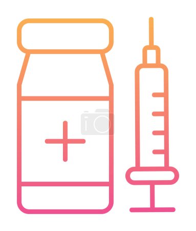Téléchargez les illustrations : Icône de vaccination simple, illustration vectorielle - en licence libre de droit