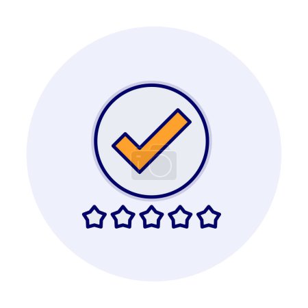 Illustration for Check mark and five stars icon, vector illustration - Royalty Free Image