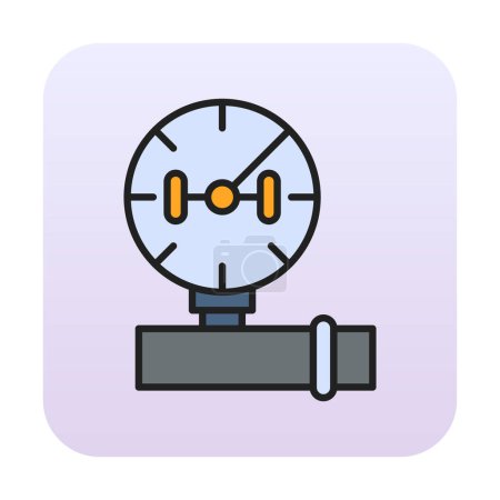 Téléchargez les illustrations : Mesurer l'icône du manomètre vecteur plat. Pression de gaz. - en licence libre de droit