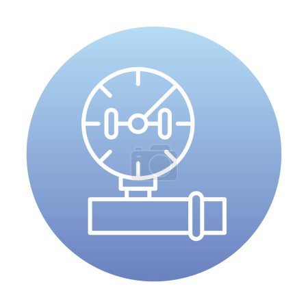 Illustration for Measure manometer icon flat vector. Gas pressure. - Royalty Free Image