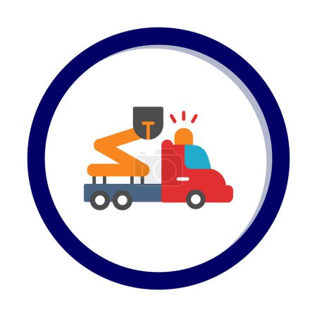 Illustration for Aerial lift truck line style icon, vector illustration - Royalty Free Image
