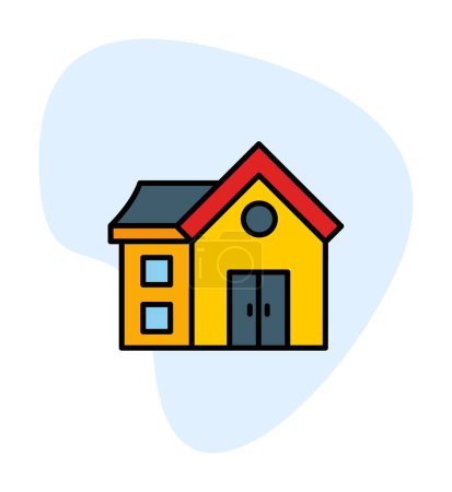Téléchargez les illustrations : À la maison. icône web illustration simple - en licence libre de droit