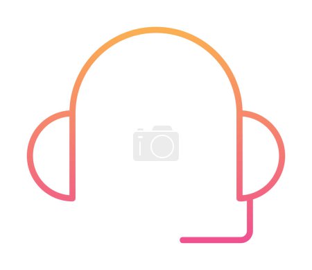 Illustration for Headset icon vector illustration support service - Royalty Free Image