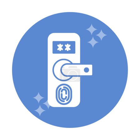Illustration for Fingerprint Door Protection icon vector illustration - Royalty Free Image