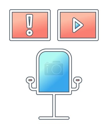 Data Monitoring icône web, illustration vectorielle