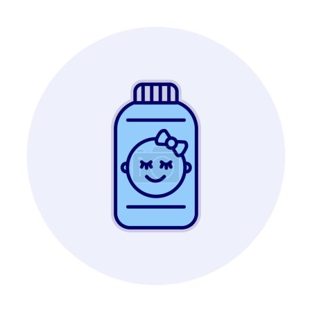 Illustration for Vector illustration of a baby talcum powder icon in a flat style - Royalty Free Image