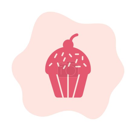 Illustration for Cupcake colorful icon, cupcake clip art, vector illustration - Royalty Free Image