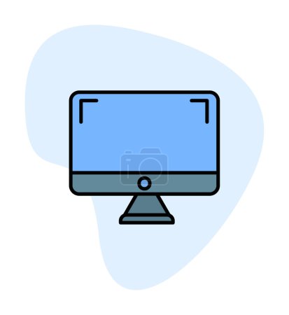 Téléchargez les photos : Icône de moniteur d'ordinateur, illustration vectorielle conception simple - en image libre de droit