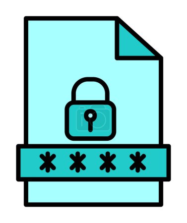 Illustration for File Password icon vector illustration - Royalty Free Image