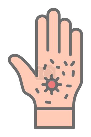 dirty hand icon, vector illustration