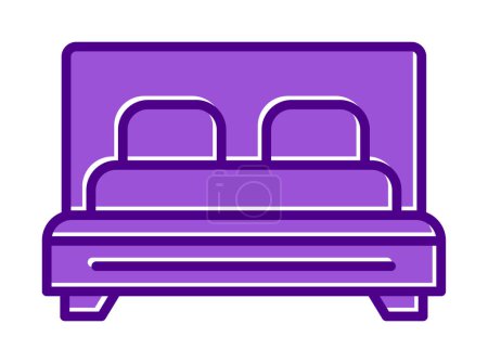 Ilustración de Cama con almohadas vector icono moderno diseño simple - Imagen libre de derechos