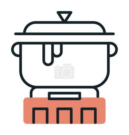 Téléchargez les illustrations : Illustration vectorielle du pot de cuisson - en licence libre de droit