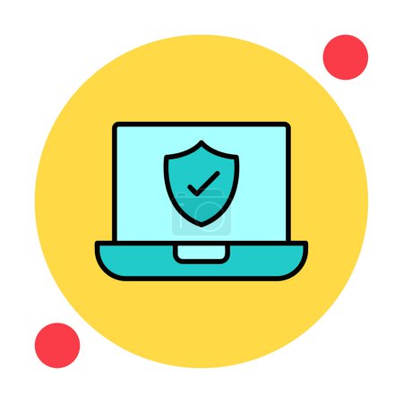 Illustration for Secure laptop icon vector illustration - Royalty Free Image