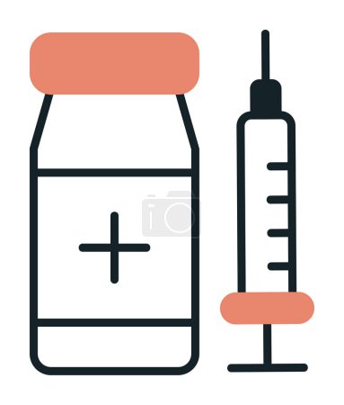 Ilustración de Icono de vacunación simple, ilustración de vectores - Imagen libre de derechos