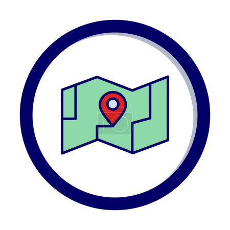 Karte mit GPS-Positionsvektorsymbol