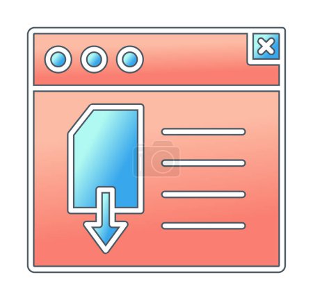 Illustration for Web page download icon, design vector illustration - Royalty Free Image