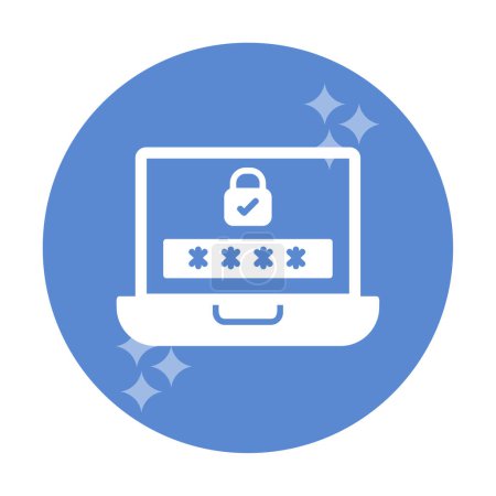 Illustration for Password on laptop screen. web icon simple illustration - Royalty Free Image