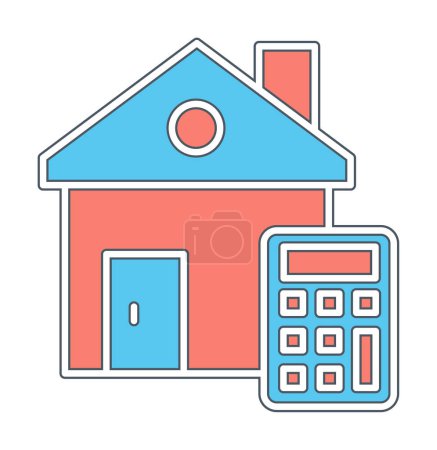 House Cost Calculator Icon, Colorful Vector Illustration