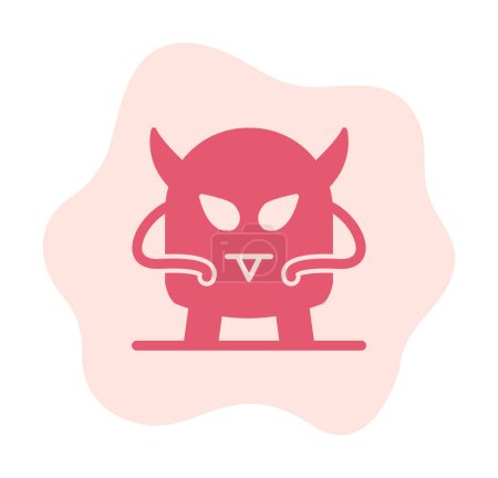Ilustración de Monstruo plano icono vector - Imagen libre de derechos
