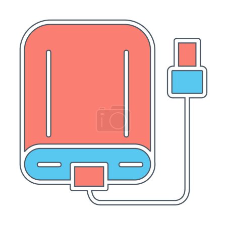 Ilustración de Icono de disco duro externo, ilustración vectorial diseño simple - Imagen libre de derechos