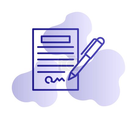 Ilustración de Contract icon, vector illustration simple design - Imagen libre de derechos