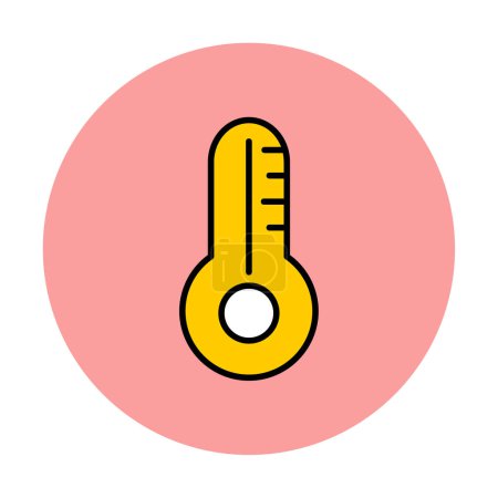 Illustration for Temperature thermometer icon in flat style  illustration - Royalty Free Image
