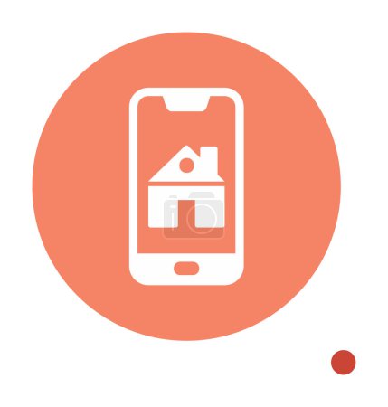 Illustration for House control from smartphone icon, vector illustration design - Royalty Free Image