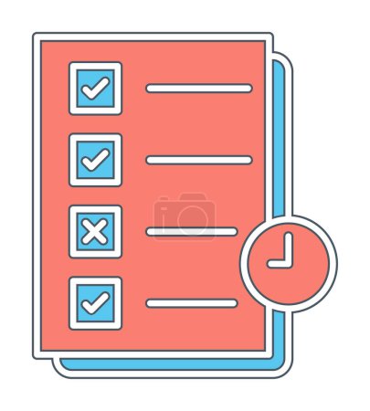Illustration for Task planning linear icon. Checklist. Planner web icon, vector illustration - Royalty Free Image