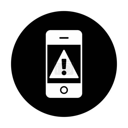 Ilustración de Alerta icono del teléfono móvil en estilo plano - Imagen libre de derechos