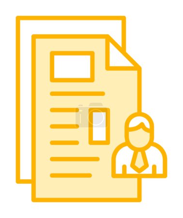 Téléchargez les illustrations : Emploi et icône de CV d'emploi sur fond blanc - en licence libre de droit