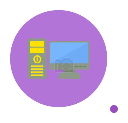 Illustration for Desktop computer icon design, flat sign, vector and illustration - Royalty Free Image