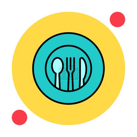 Illustration for Vector illustration of modern Cutlery icons - Royalty Free Image