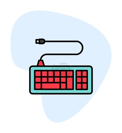 Ilustración de Ilustración simple web del icono del teclado cableado - Imagen libre de derechos