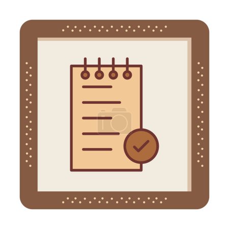 Notes Completed web icon, vector illustration 