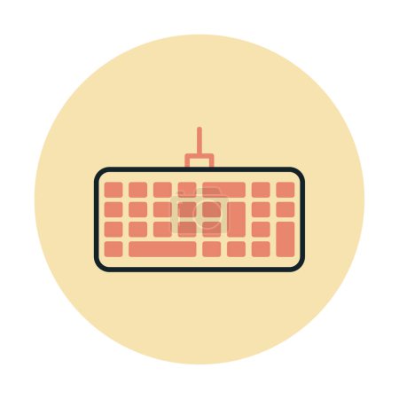 Téléchargez les illustrations : Illustration simple web de l'icône du clavier filaire - en licence libre de droit