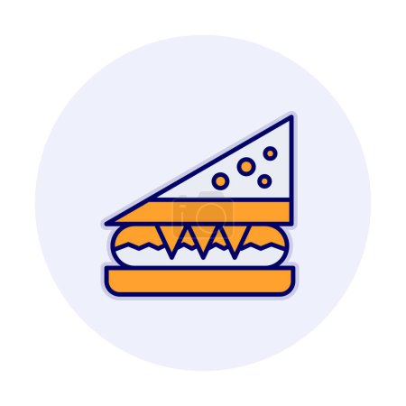 Téléchargez les illustrations : Icône sandwich, illustration vectorielle, graphisme - en licence libre de droit